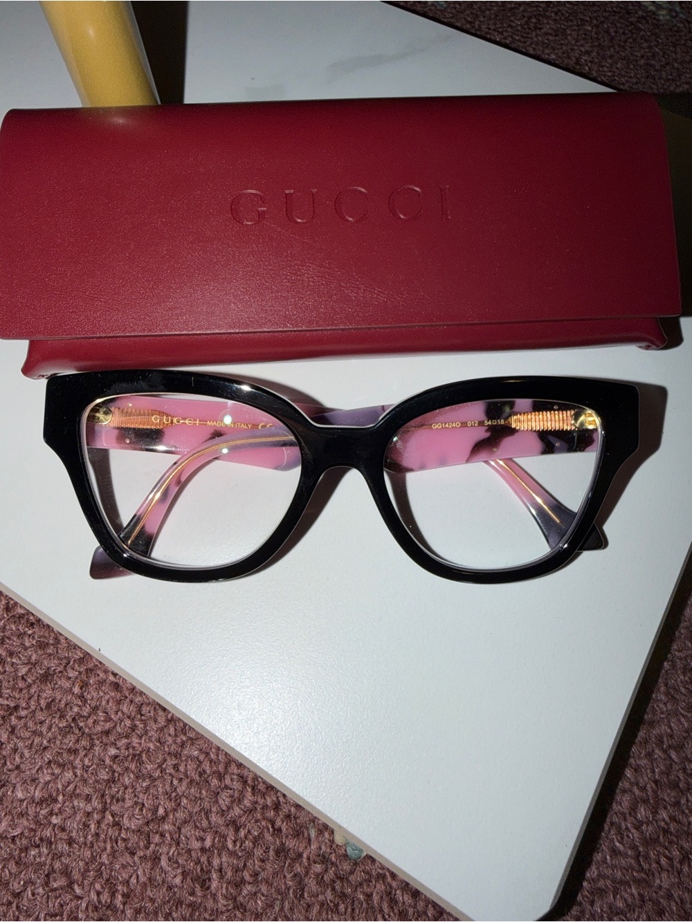 Gucci Frame GG1424O pink marble